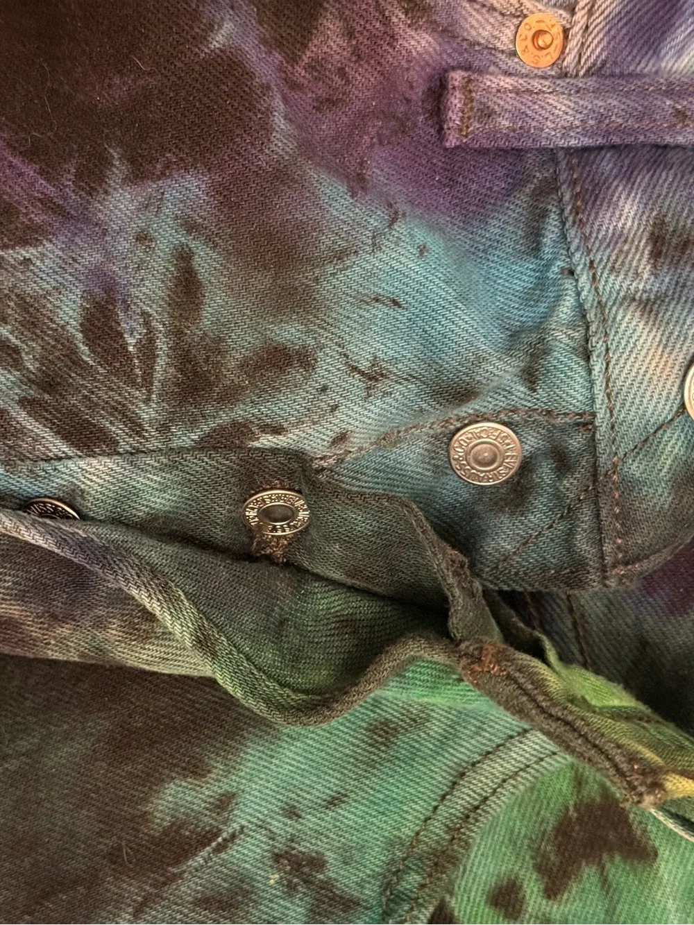 Vintage Levi's 501 button-flies Handcrafted Tie Dye Jeans Made in USA